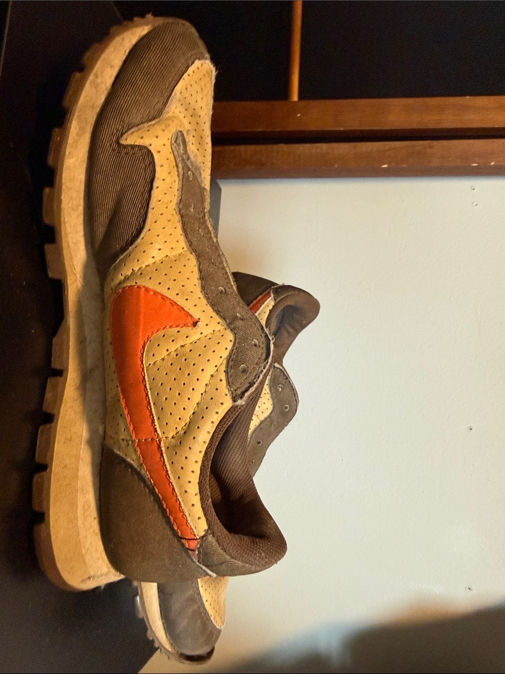 Nike Beige Brown Orange Retro Running Sneakers